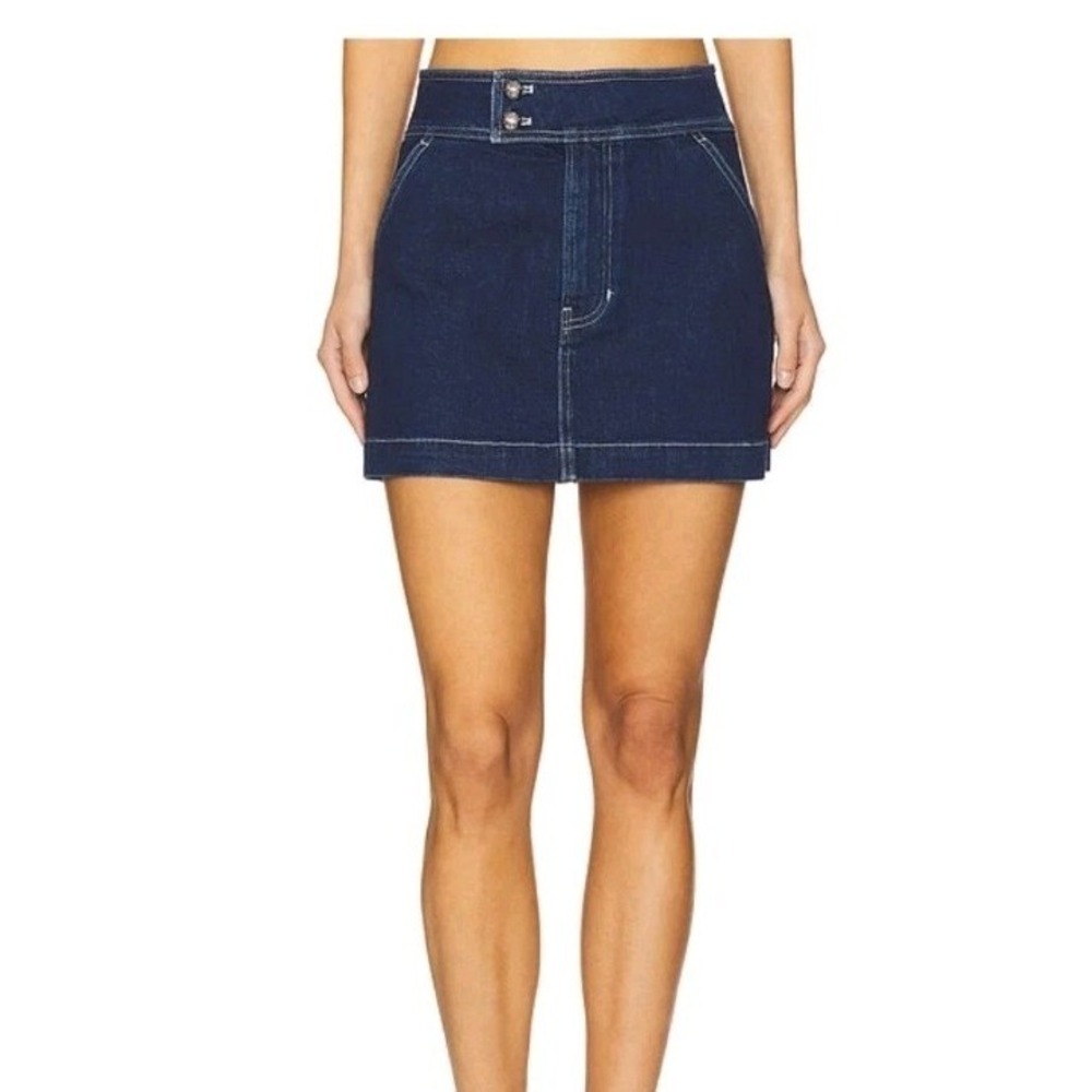 Veronica Beard Bowen Denim Mini Skirt 14 Indigo Rinse Designer NWT